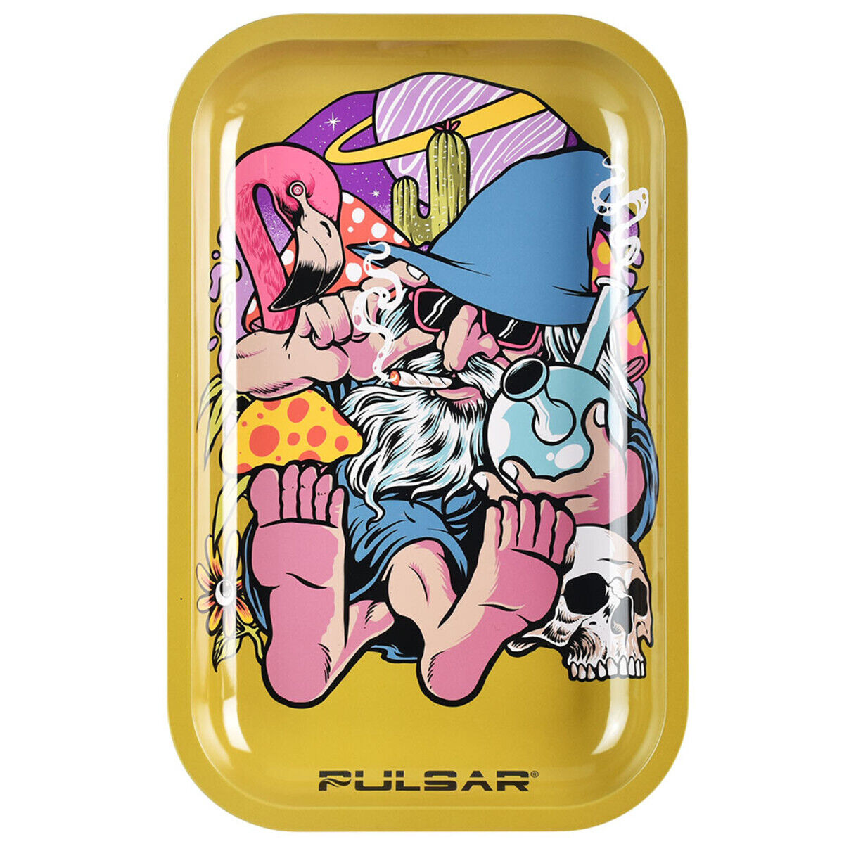 Pulsar Flamingo Wizard Metal Rolling Tray - 11