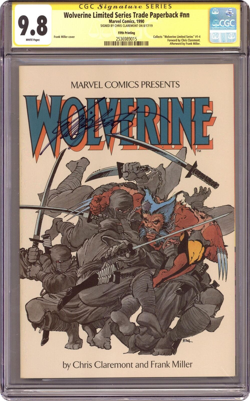 Wolverine TPB By Chris Frank Miller 1st Edition #1-REP CGC 9.8 SS Claremont 1988