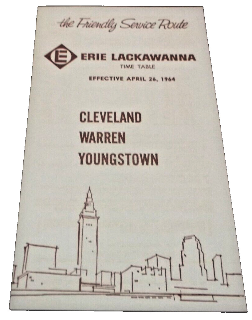 APRIL 1964 ERIE LACKAWANNA CLEVELAND WARREN YOUNGSTOWN OHIO PUBLIC TIMETABLE
