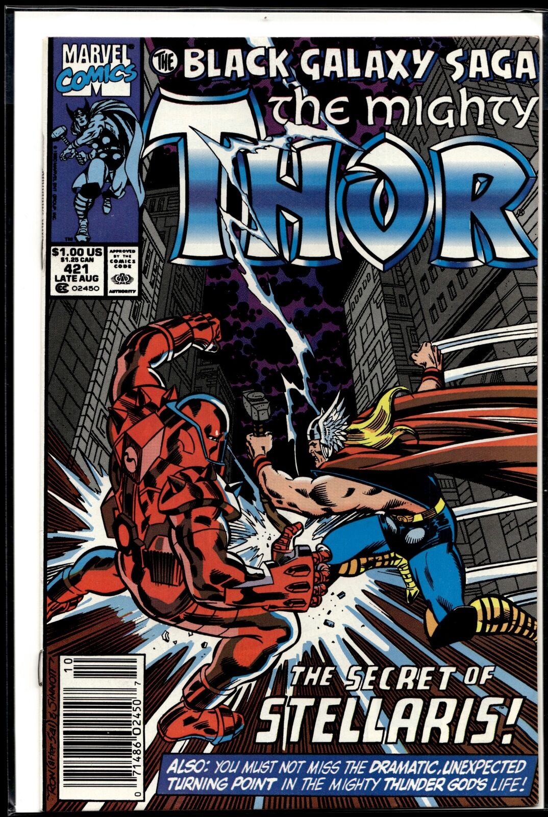 1990 Mighty Thor #421 Newsstand Marvel Comic