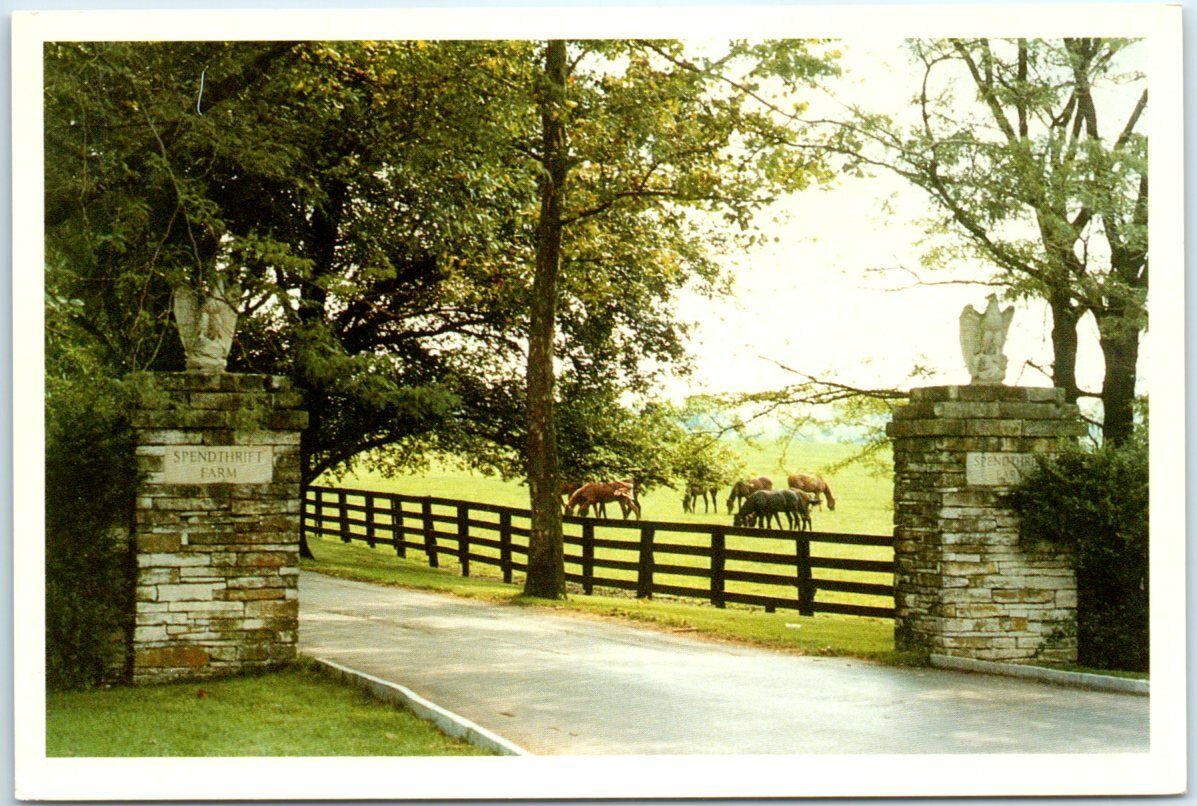 Postcard - Spendthrift Farm Gates - Lexington, Kentucky