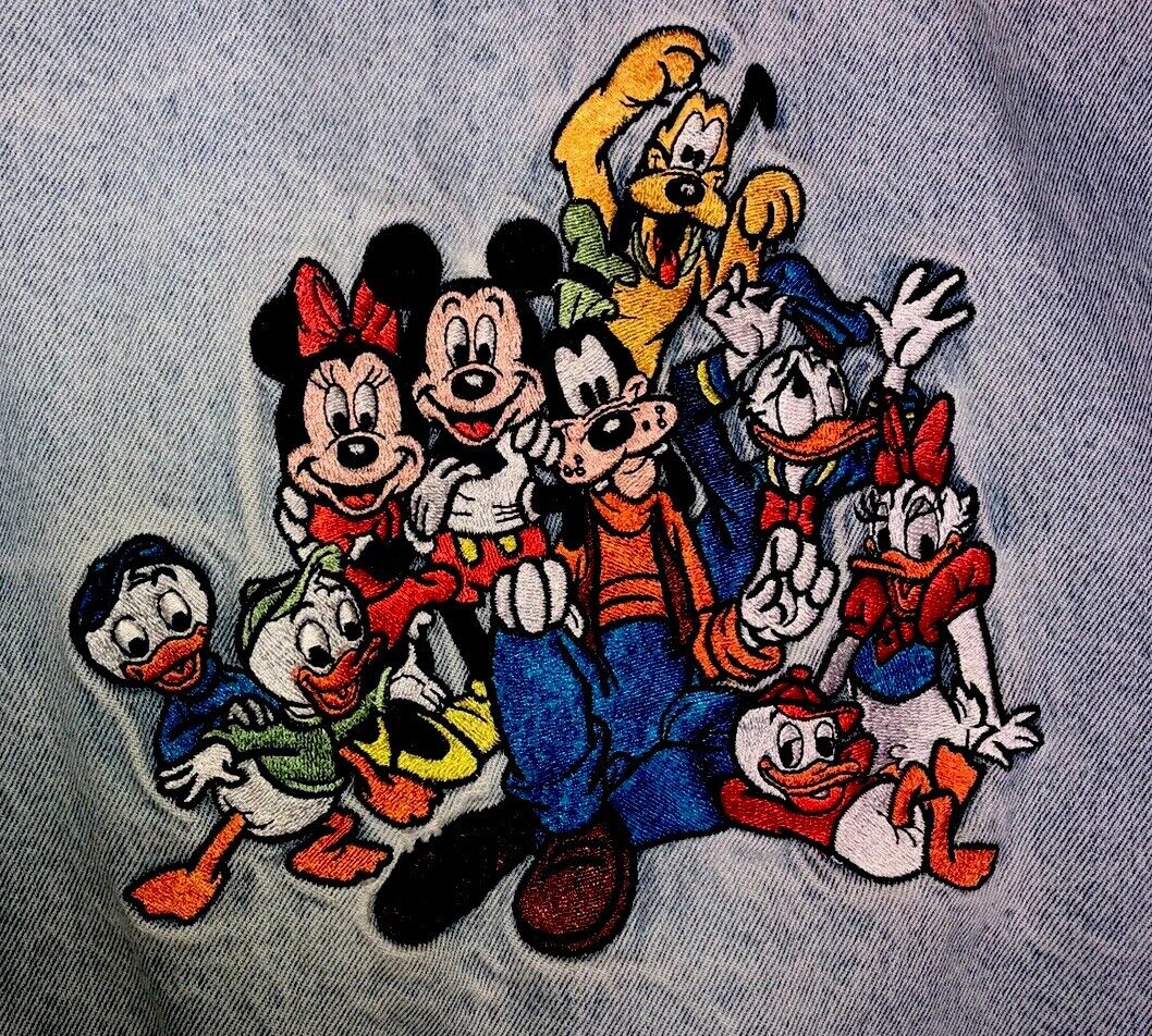 Vintage Disney Store Jean Jacket X-Large Mickey And Friends