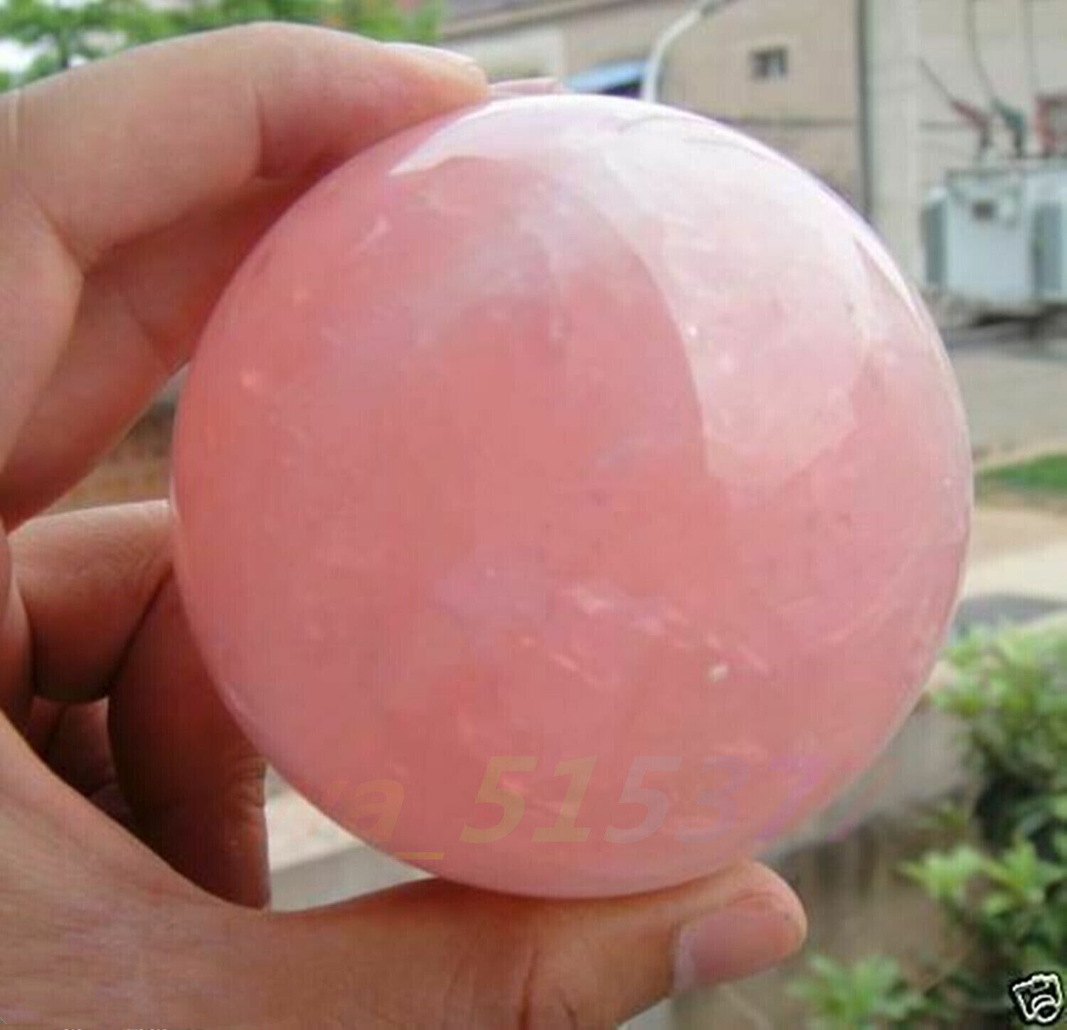 AAA Natural Pink Rose Quartz Magic Crystal Sphere Reiki Healing Ball 42MM+Stand