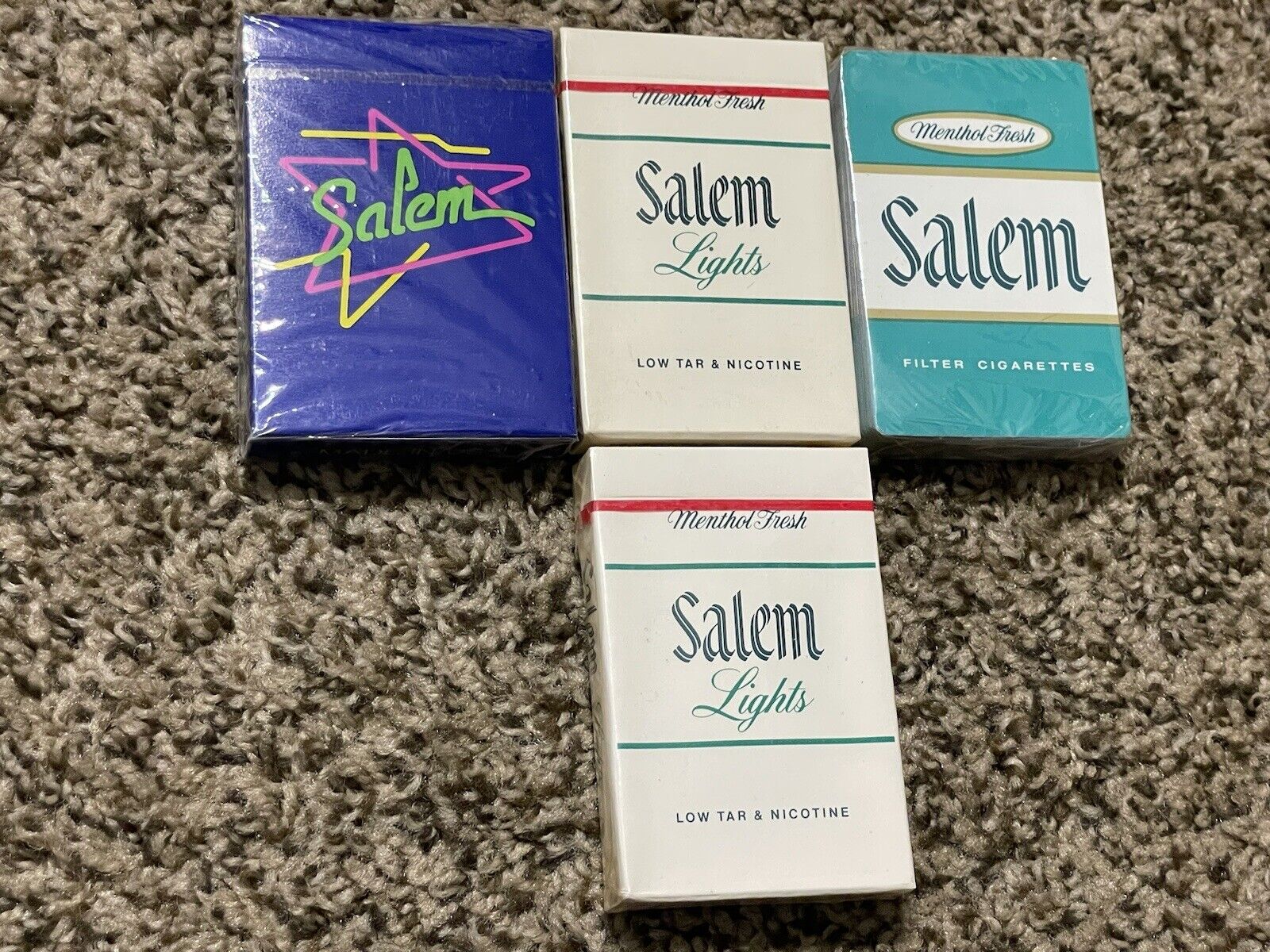 Salem Cigarette Playing Cards Unopened 4 Packs Lot Sealed Advertising Vintage