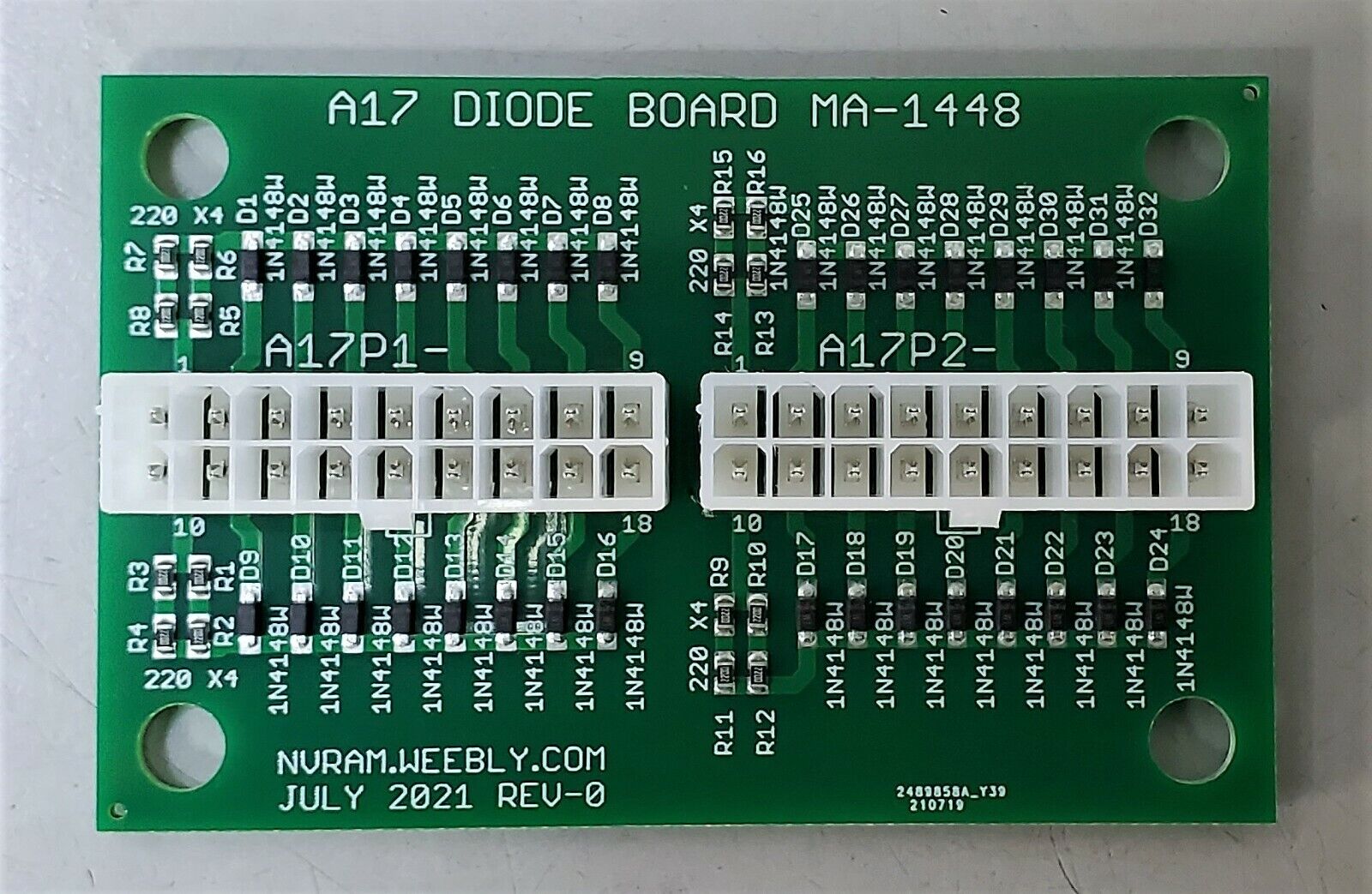 Gottlieb Diode Board A17 MA-1448 Used in Stargate, Freddy, Mario Bros, and more