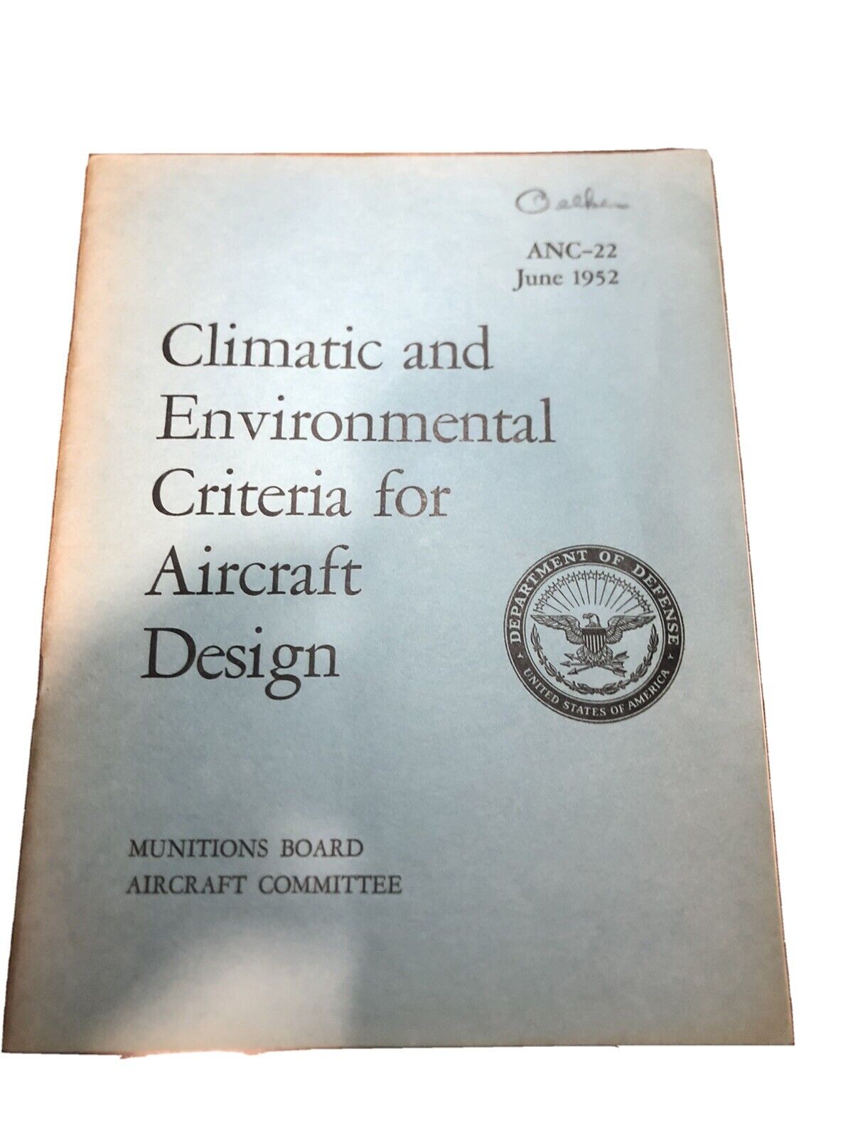 Department Of  Defense Climatic And Environmental Criteria 4 Aircraft Design6/52