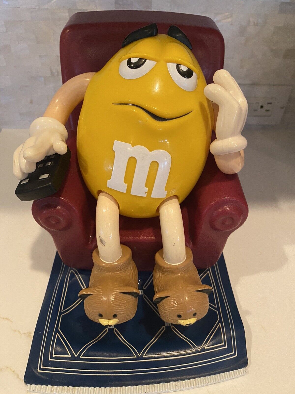 Vintage M&M Candy Dispenser Yellow M&M In Recliner 1999