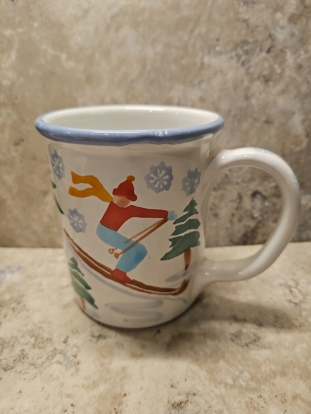 Ski Coffee Mug Hungray Mesa International Hand Painted 