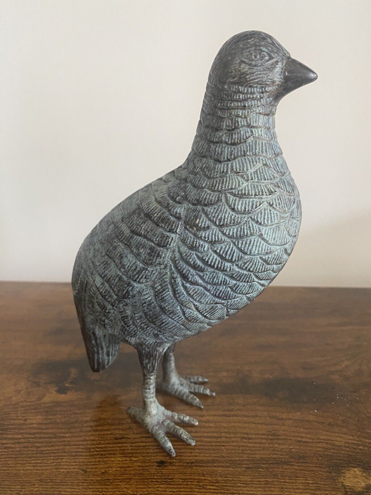 Vintage Bronze Partridge Bird Statuette 7.5 Inch High