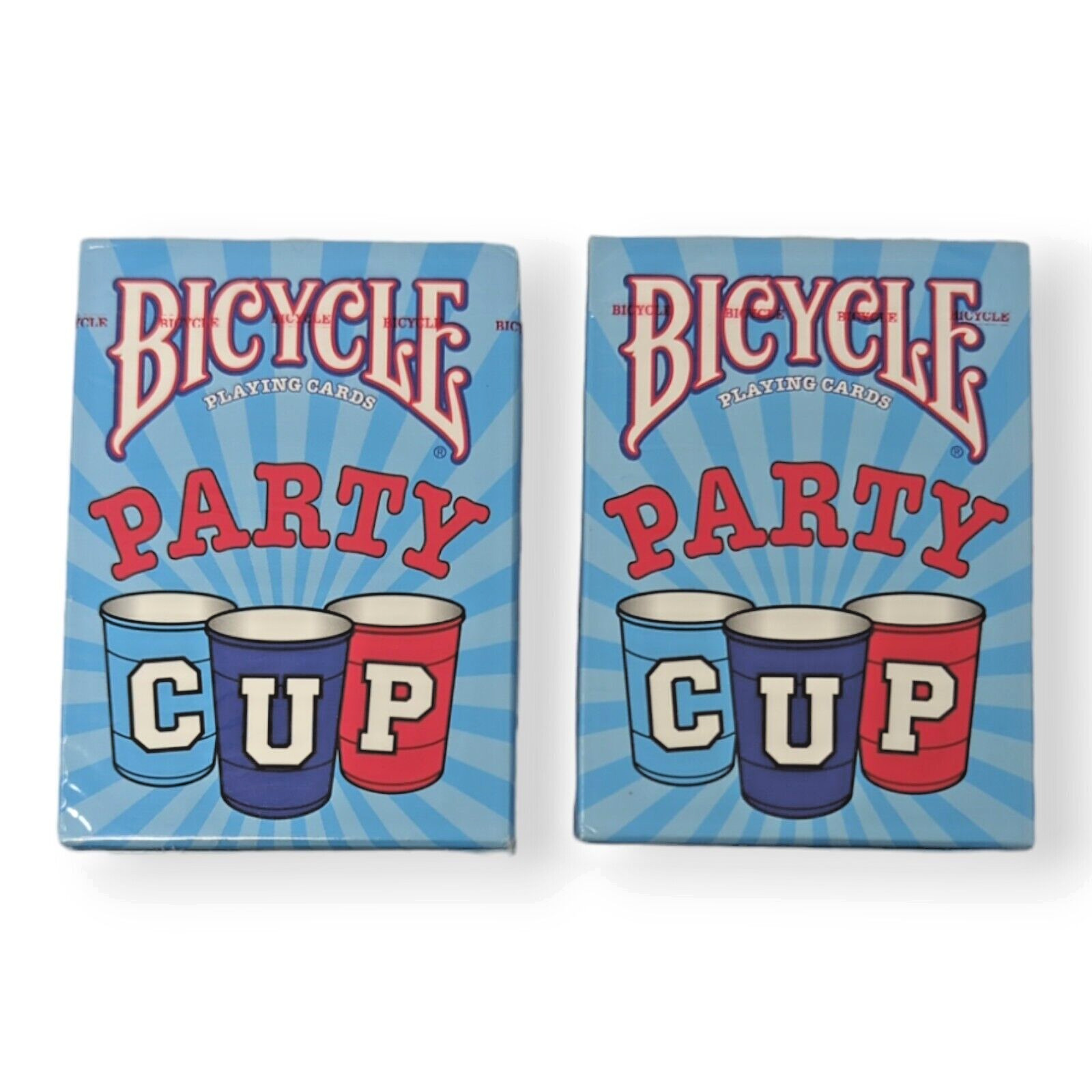 Bicycle Playing Cards Party Cup Design Limited Edition Red Blue - 2 Packs