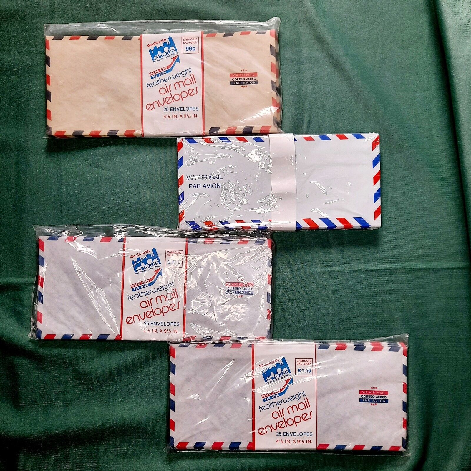 100 Vintage Air Mail Envelopes 2 Sizes 3 Styles Sealed Packages New Old Stock