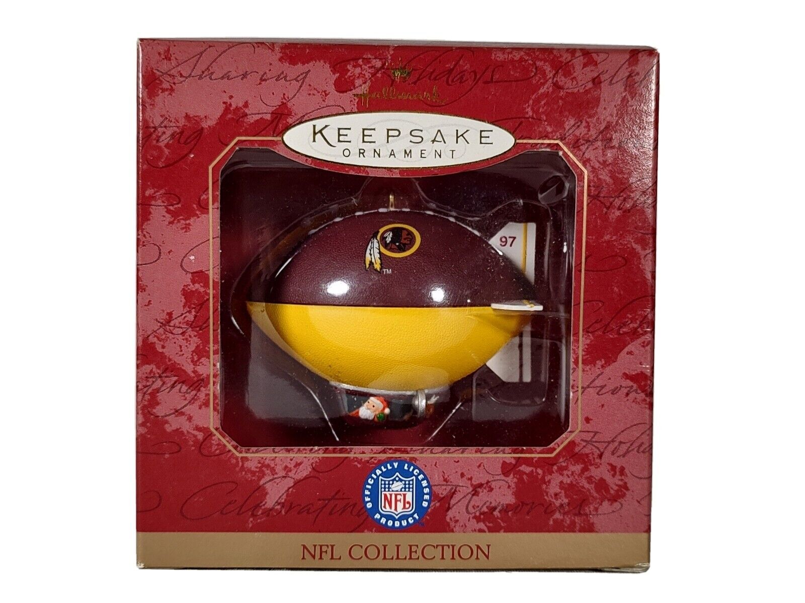 VTG Hallmark Keepsake Ornament 1997 NFL Washington Redskins Football Blimp Boxed