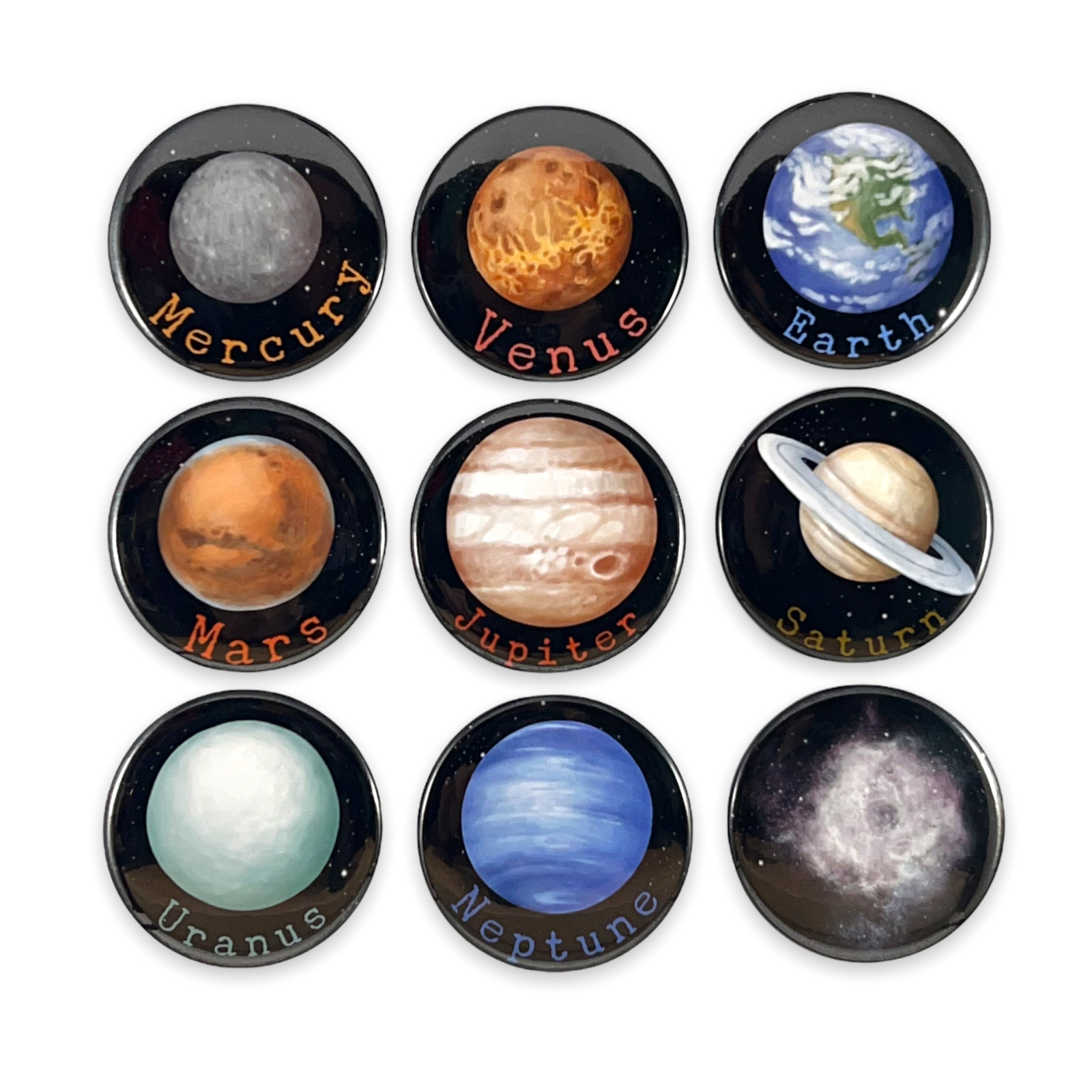 Solar System Planets Set of 9 - 2.25 Inch Magnets for Fridge Whiteboard Galaxy