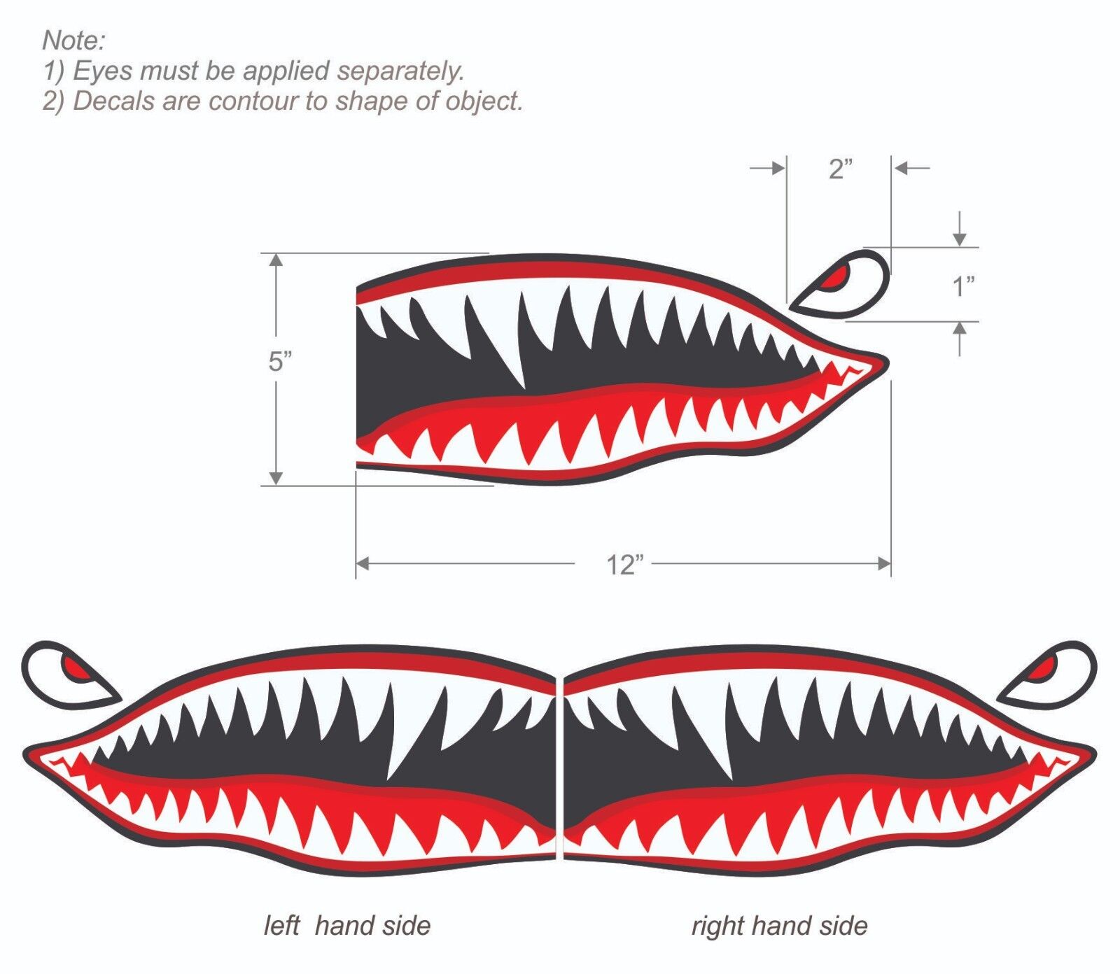 Flying Tigers shark teeth decal sticker 5\