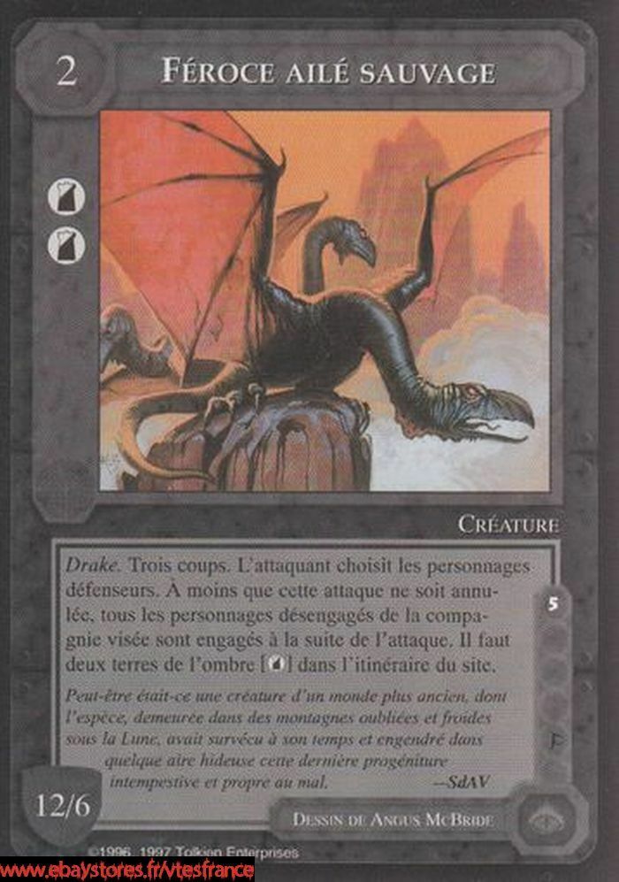 RARE [The Dragons] FR METD Middle Earth CCG Fierce Wild Wing