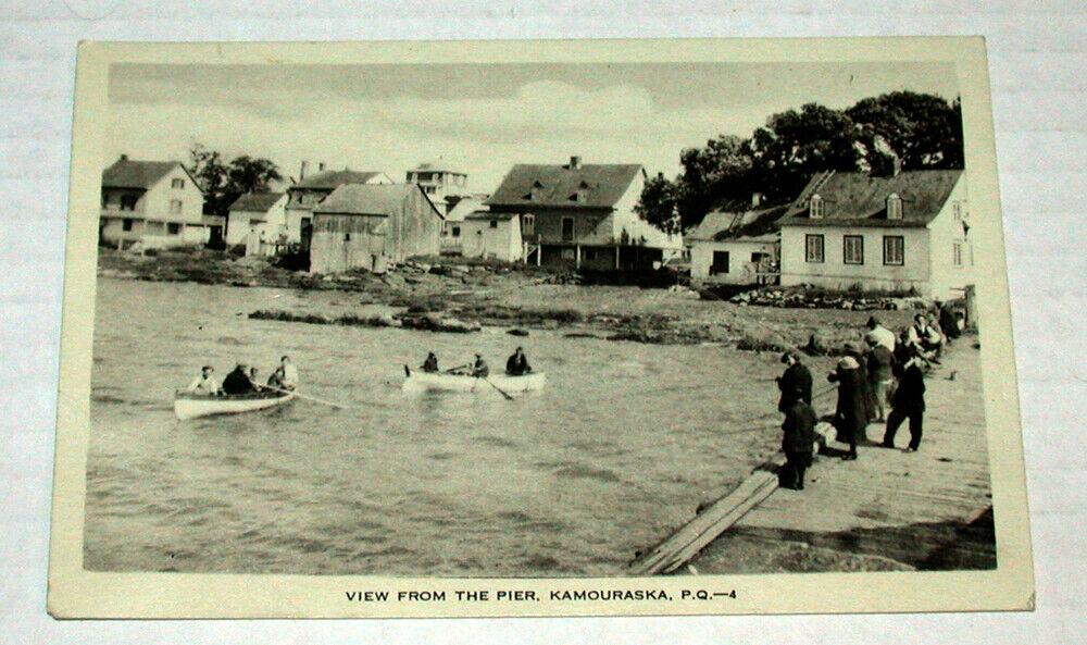 Original 1930's Kamouraska  Quebec View from The Pier  Postcard