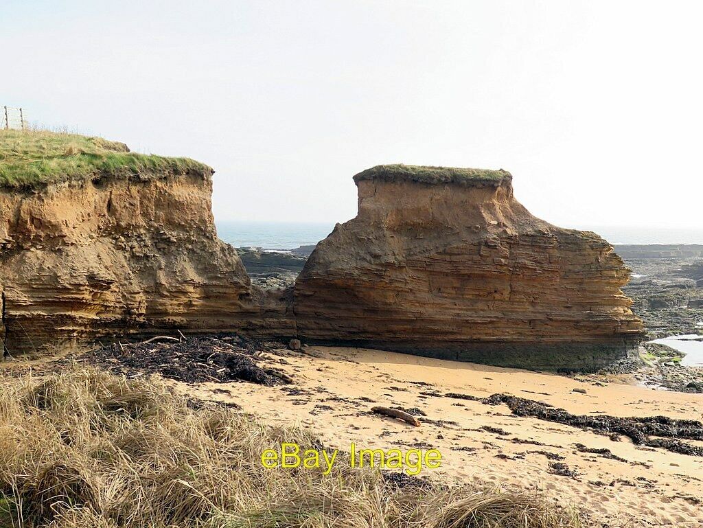Photo 6x4 Eroding cliff near Seahouses As predicted the former arch has g c2016