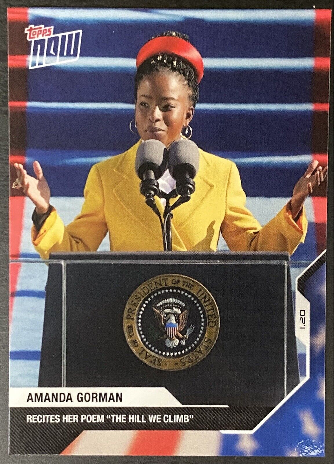 2020 USA Election Topps NOW #20 - Amanda Gorman Inauguration \