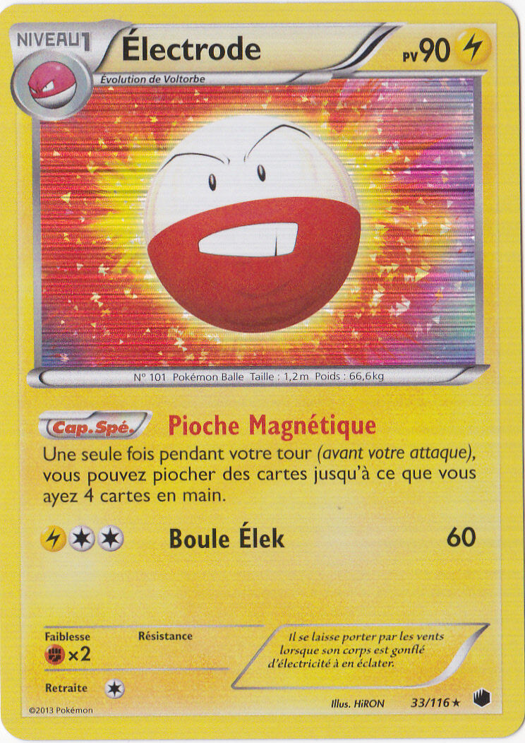 Holo Electrode - N&B: Plasma Glaciation - 33/116 - French Pokemon Card