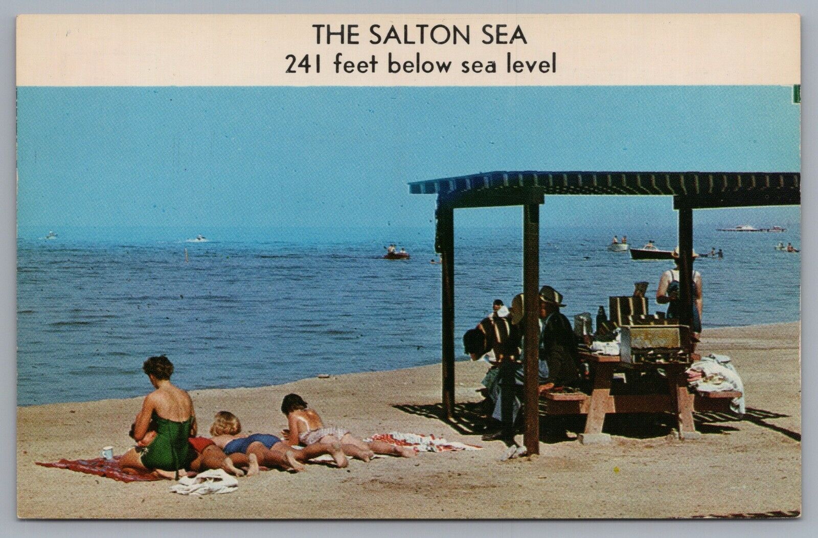 The Salton Sea 241 Feet Below Sea Level CA Postcard