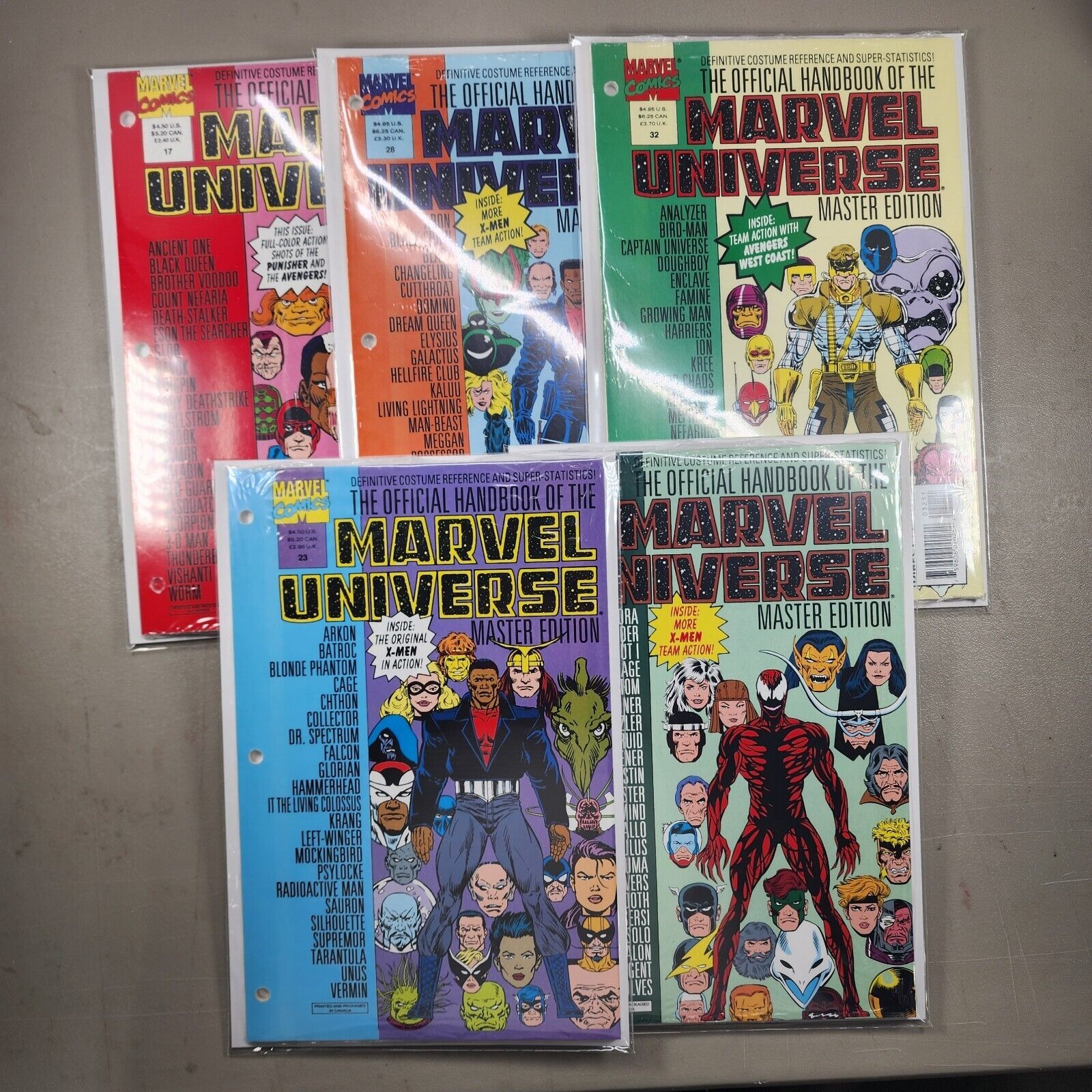 Official Handbook of the Marvel Universe Master Edition - Lot Of 5 Sealed New