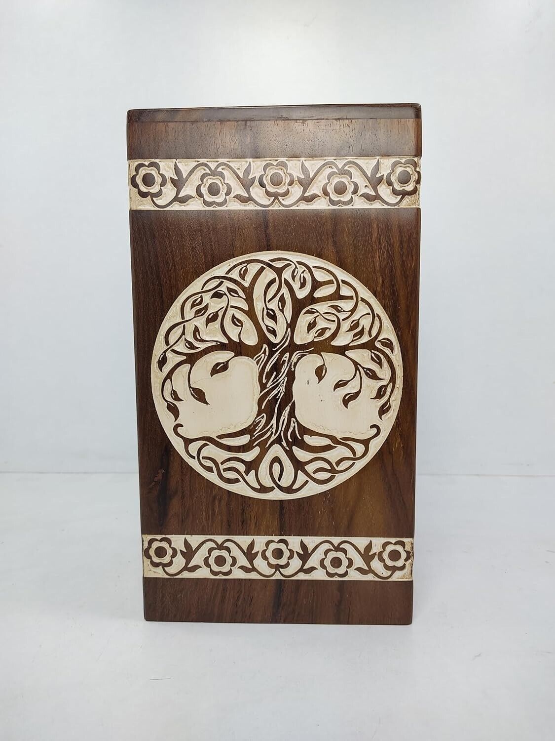 Rosewood Adult Funeral Box tree of life Wooden Cremation Urn for Human Ashes
