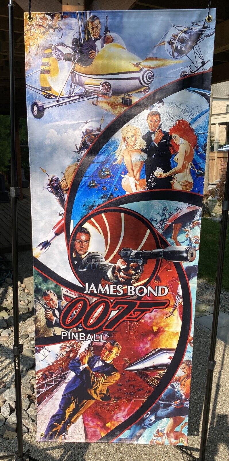 James Bond Pinball Banner 24' x 62' Heavy Vinyl [RARE], Pinball Fan Gift