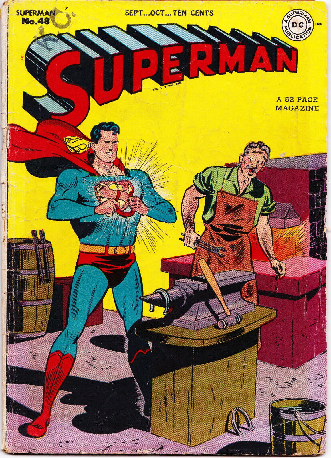 SUPERMAN #48 SCARCE 1947 VG (4.0) 1st Time Travel, LUTHOR, Secret Identity