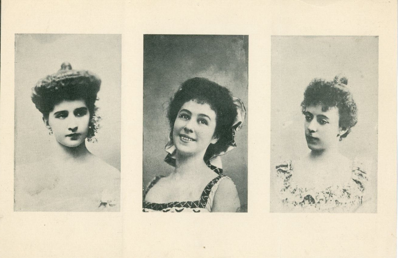 Olga Preobrajenska, Mathilde Kchessinska, Vera Trefilova--Vintage Cut Photograph