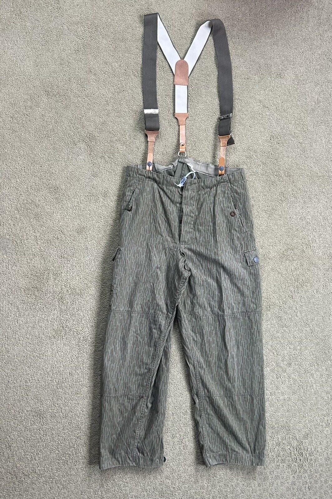 Vintage East German NVA Rain Camo Winter Field Trousers Pants Size 48 (A7)