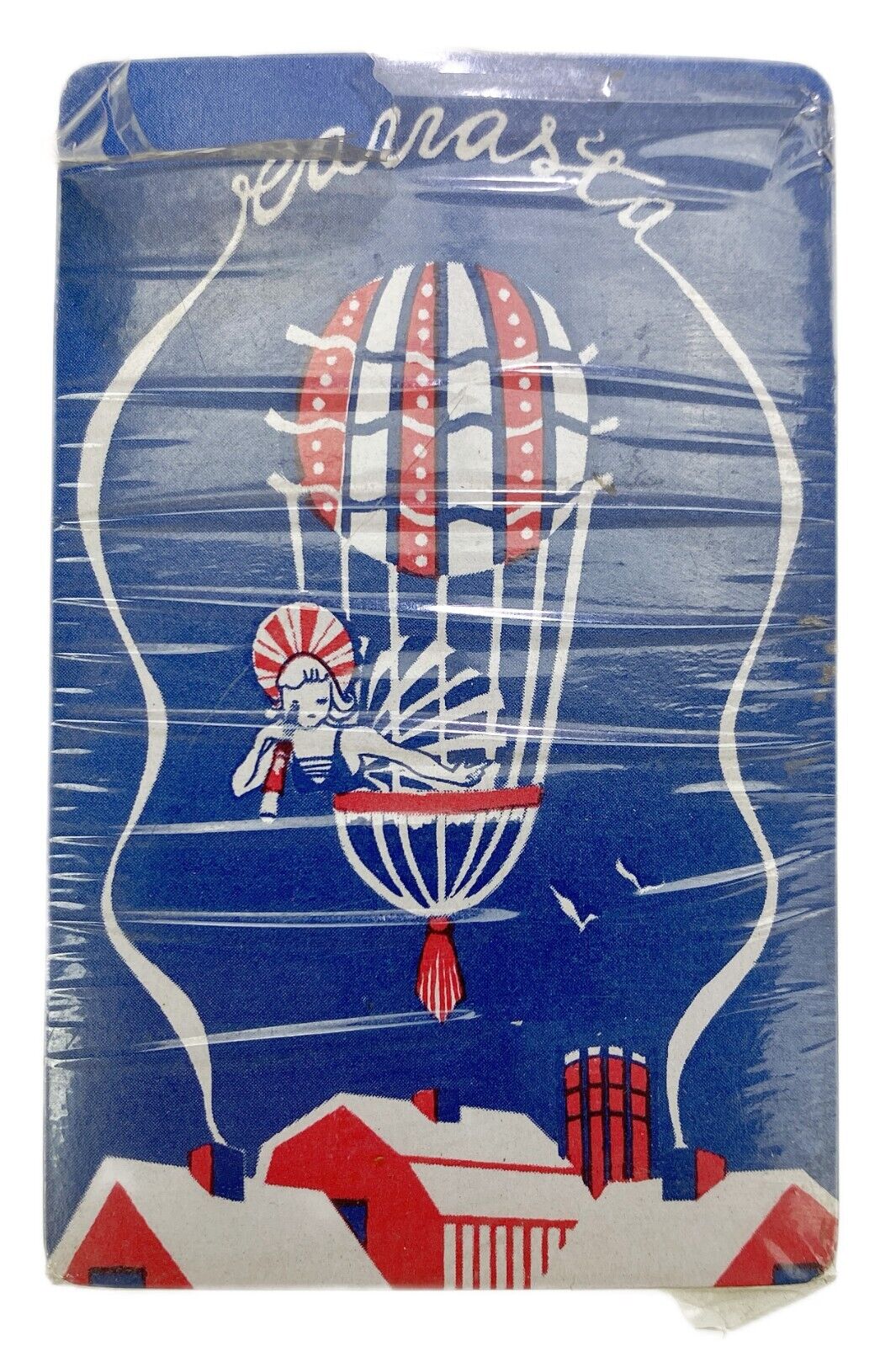 Earrasta Hot Air Balloon Deck Playing Cards Tax Stamp Red White Blue
