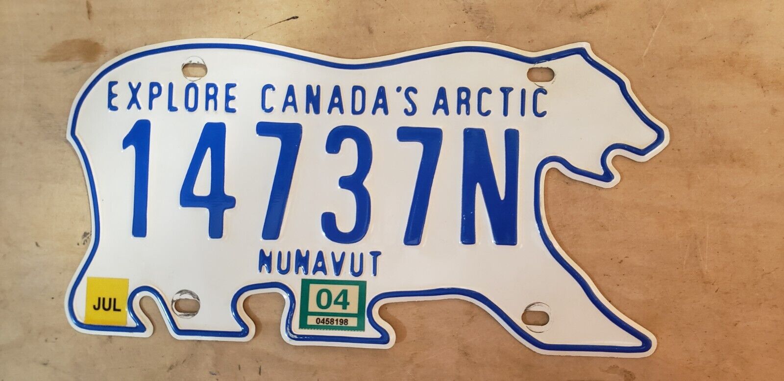 Rare Nunavut Polar Bear Vehicle License Plate