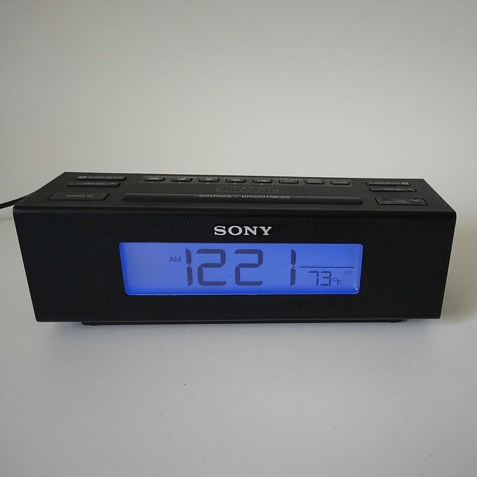 Sony Dream Machine ICF-C707 Alarm Clock-Nature Sounds-Black-AM/FM-Tested Works