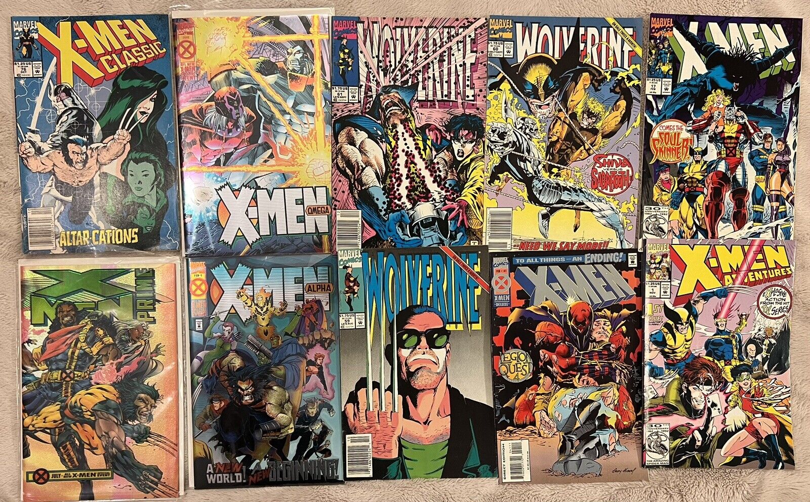 Vintage 90's Lot Of 10 Marvel Comics X-Men Comics Wolverine Special Event