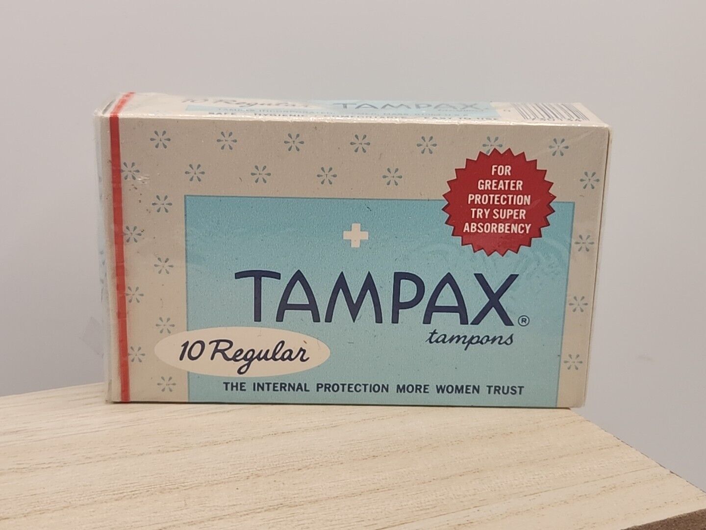 Vintage 1960's TAMPAX Tampon 10 Regular Pack Unopened SEALED NOS 