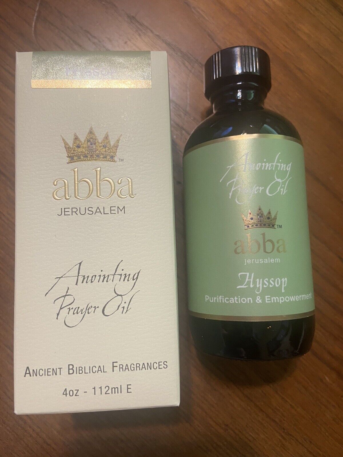 Abba Anointing Oil Hyssop 4oz - Purification & Empowerment Altar Size Holy Fire