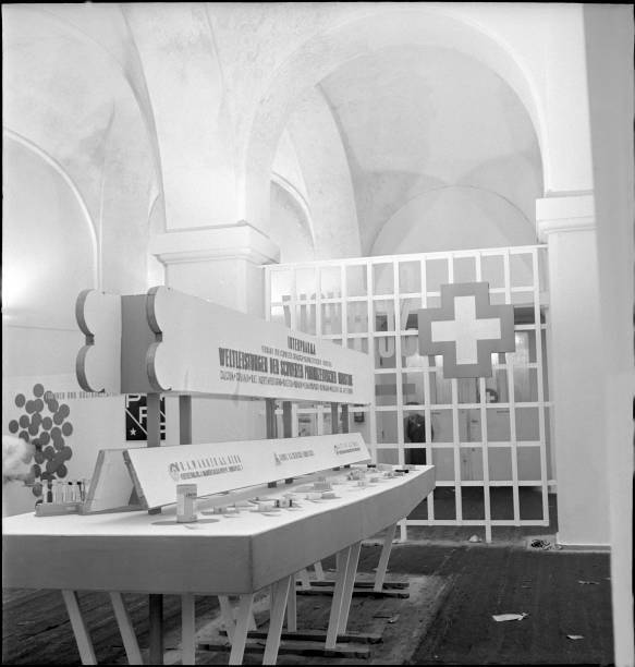 Pharmaceutical industry in the Swiss Pavilion at the Vienna Trade - Old Photo