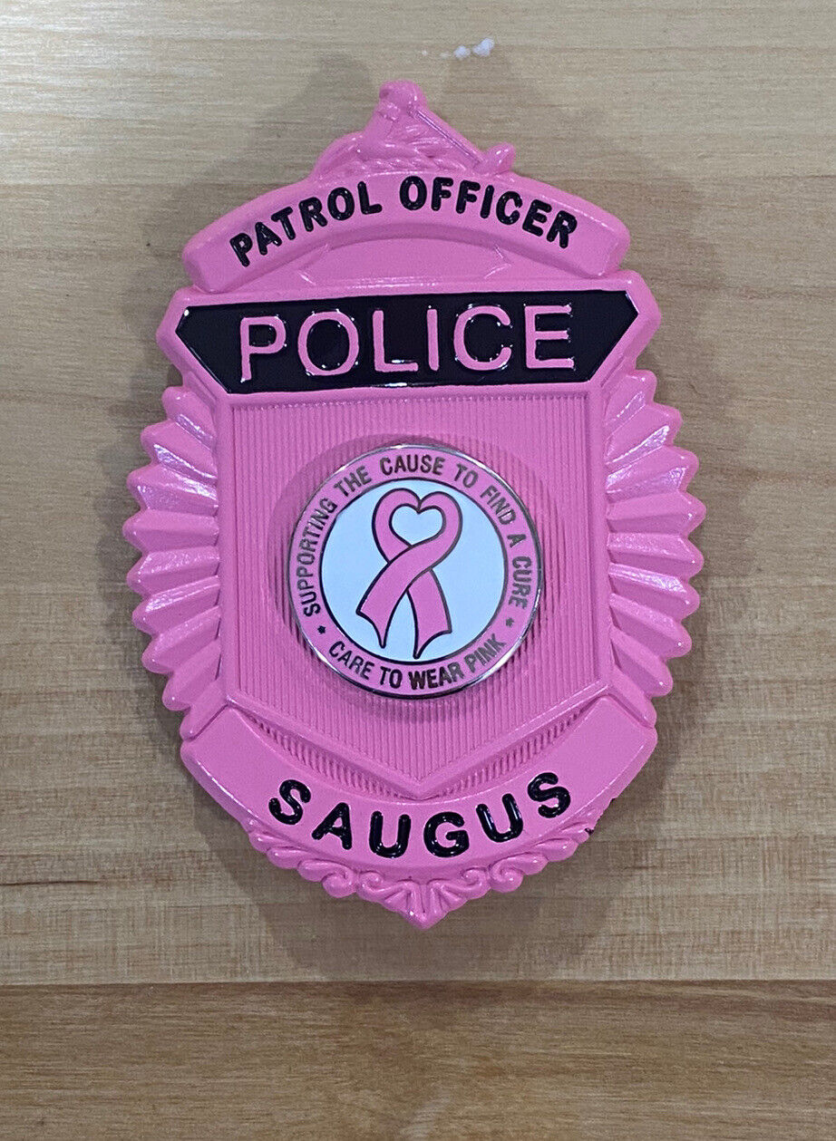 Saugus MA Police Department Breast Cancer Awareness Badge Patrol Officer