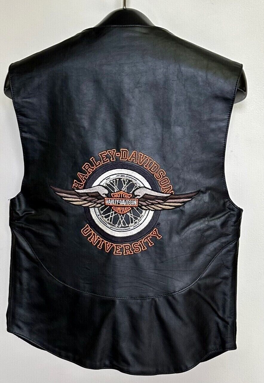 Harley-Davidson University HDU Leather Vest Unisex Size Small NWT