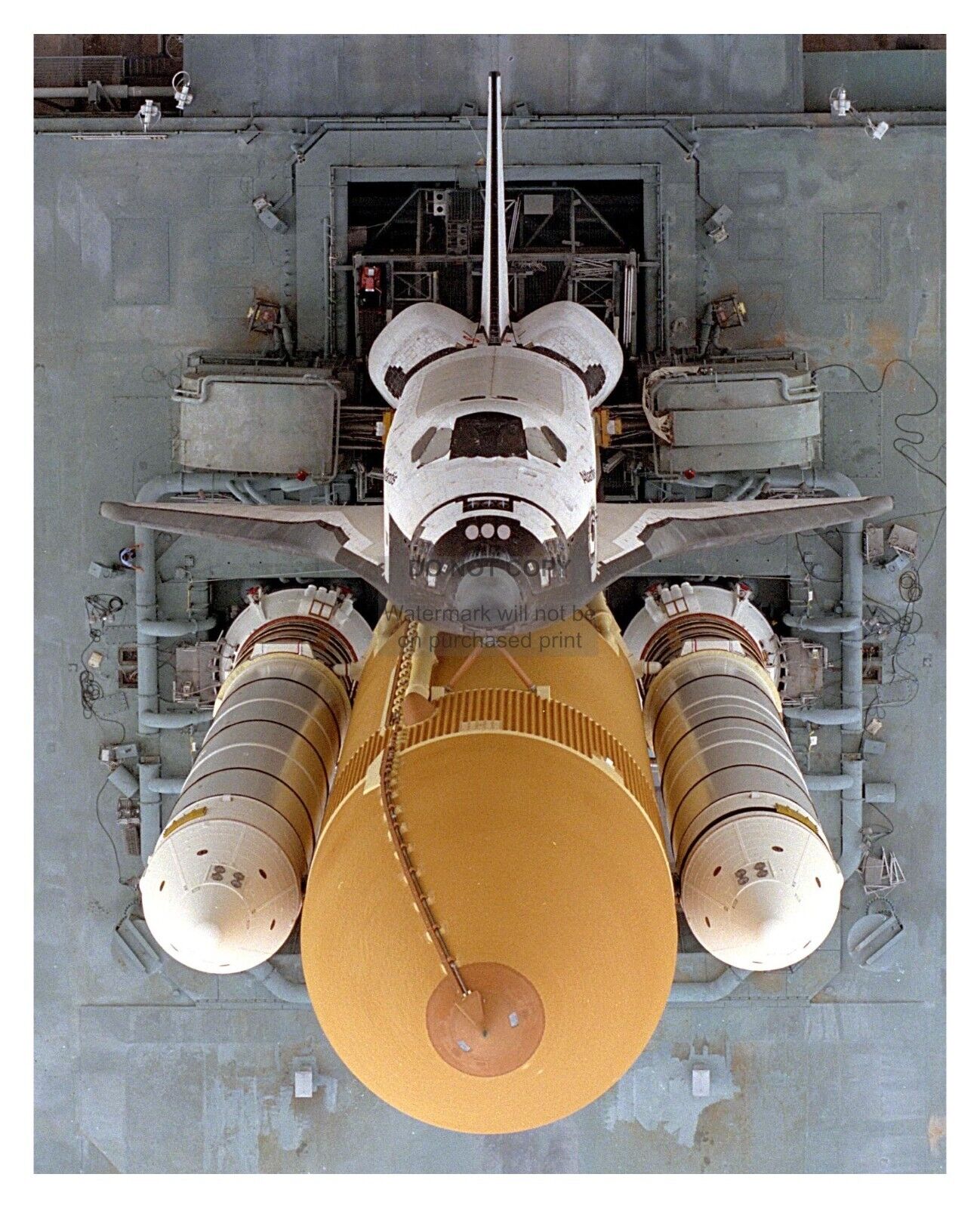 ATLANTIS SHUTTLE PREPARING TO LAUNCH STS-79 OVERHEAD VIEW 8X10 PHOTO REPRINT