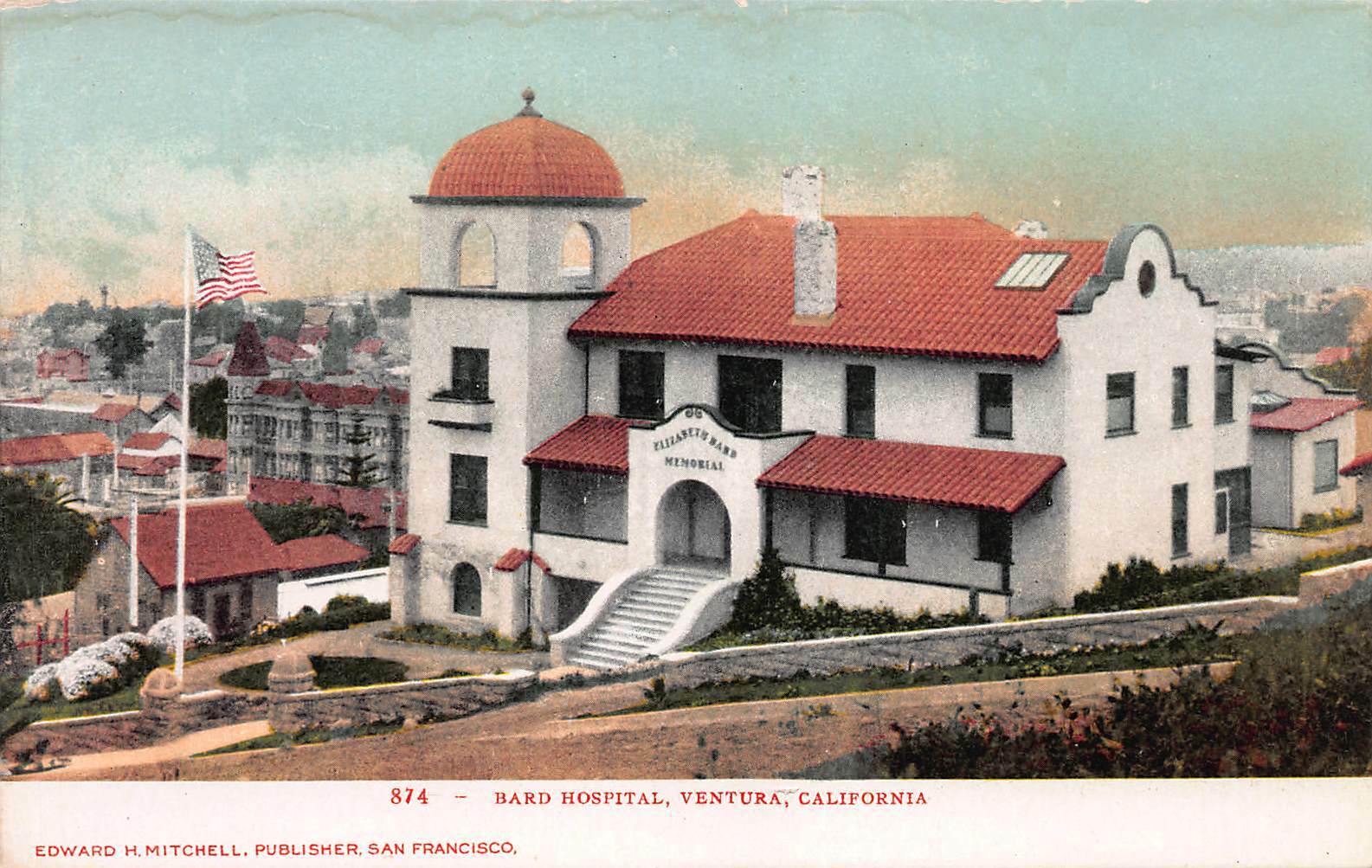Bard Hospital, Ventura, California, Early Postcard, Unused