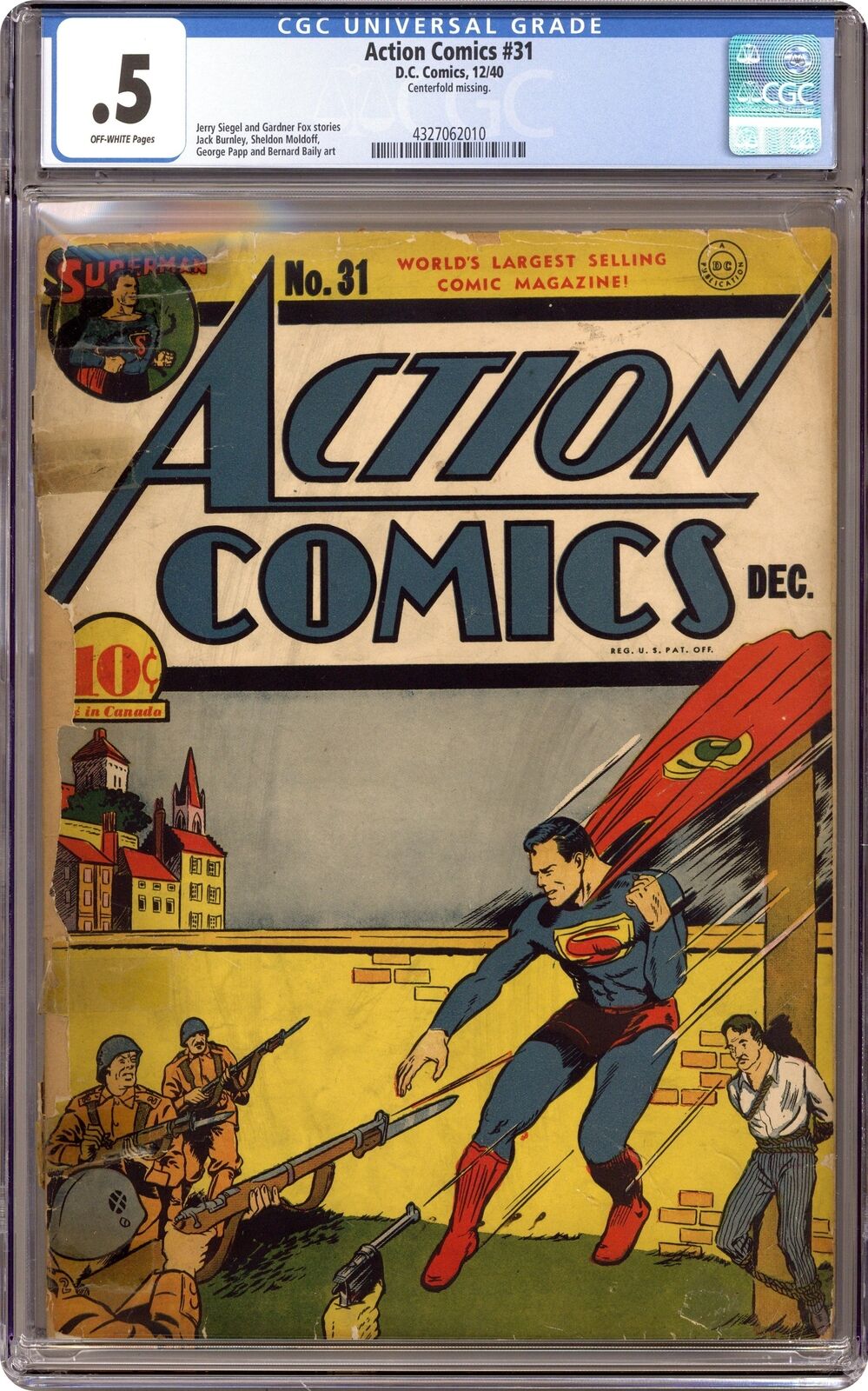 Action Comics #31 CGC 0.5 1940 4327062010