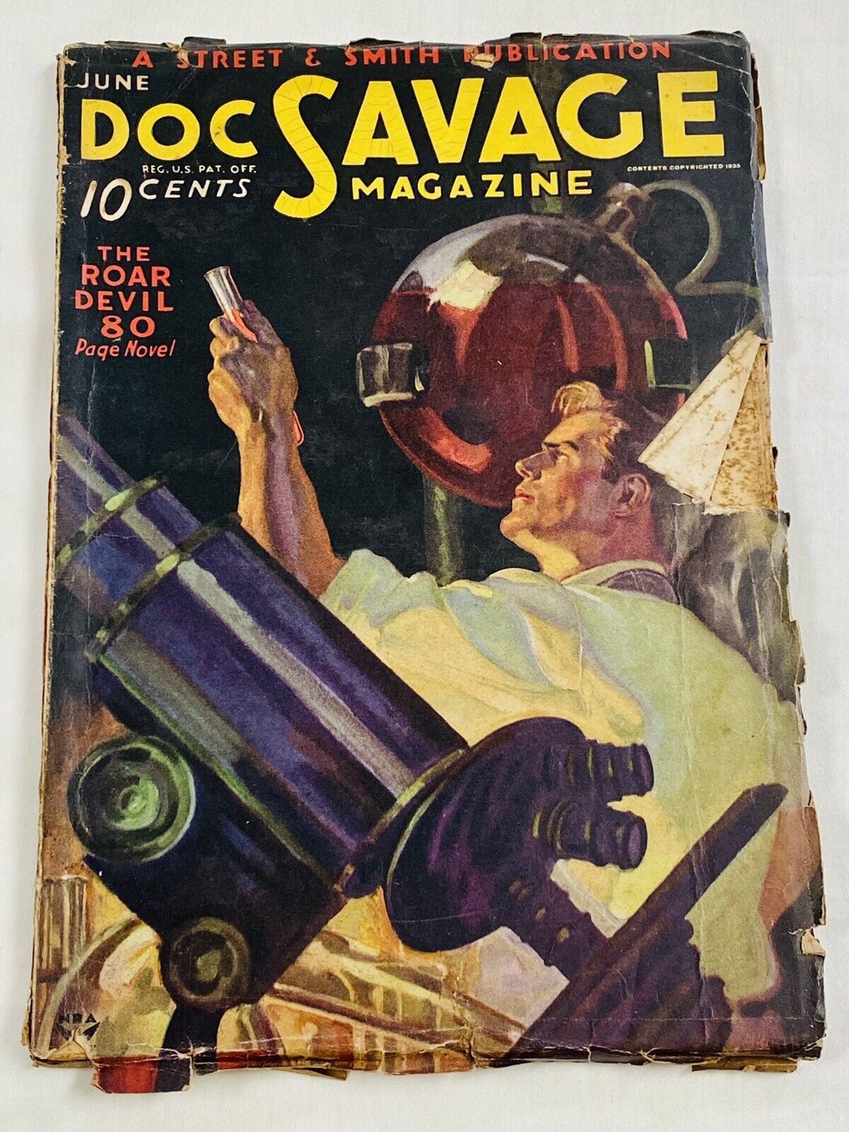 Original Doc Savage June 1935 Pulp Magazine “The Roar Devil” Volume 5 # 4