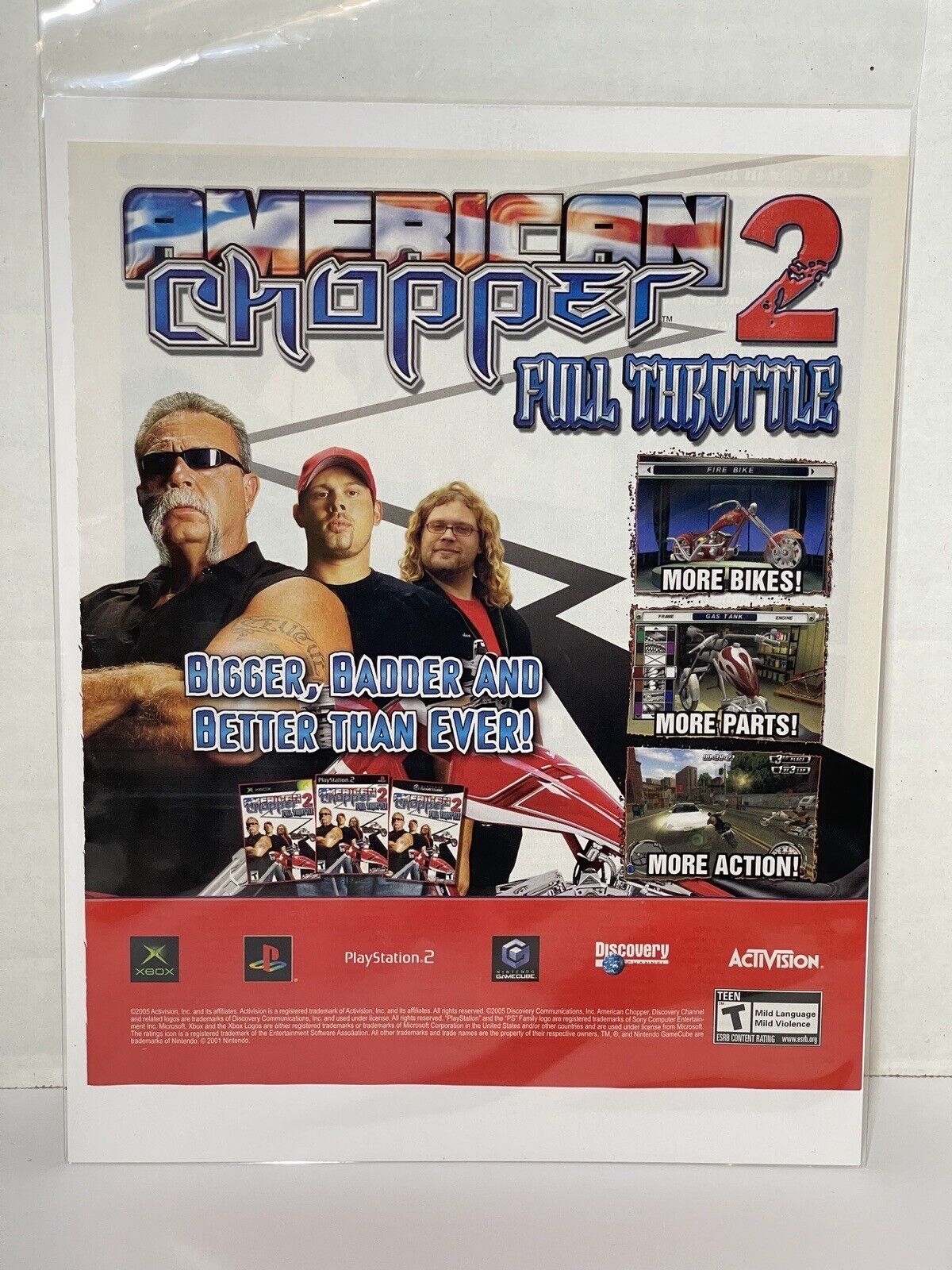 2005 American Chopper 2 Print Ad Full Throttle Video Game Paul Teutul Sr Jr  C