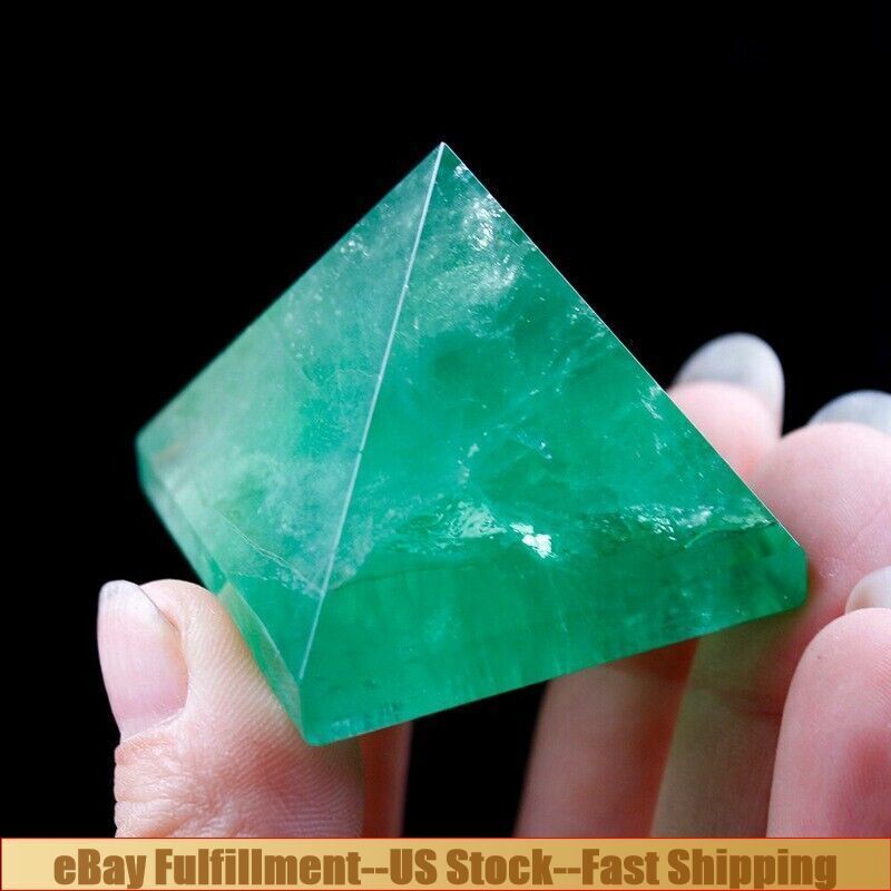 10Pcs Natural Green Fluorite Quartz Crystal Pyramid Tower Healing Chakra Stone