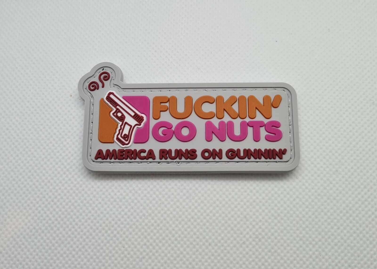 Dunkin Donuts Go Nuts 3D PVC Tactical Morale Patch-Hook Backed 