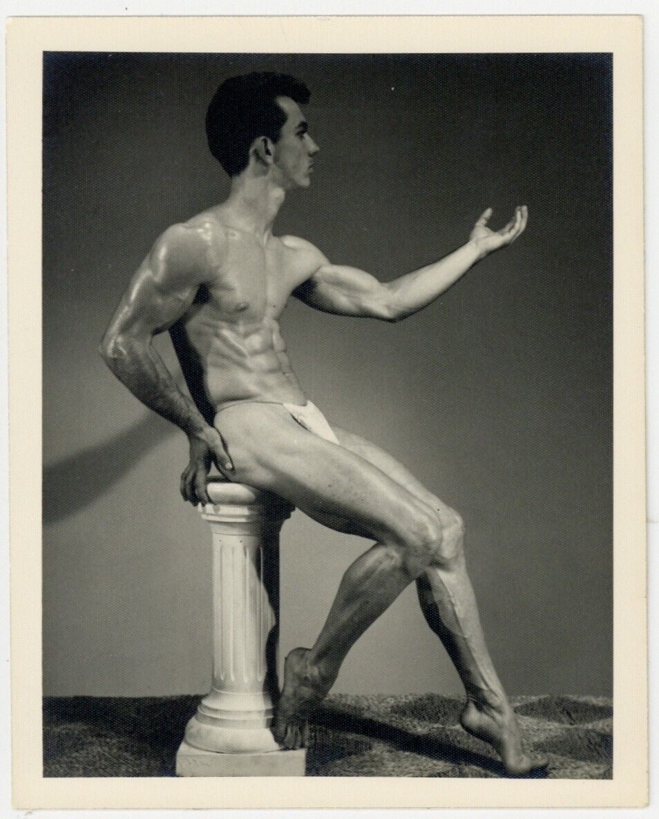 Roy Woodward 1950 Bruce Of LA Bellas 5x4 Pedestal Gay Physique Beefcake Q8201