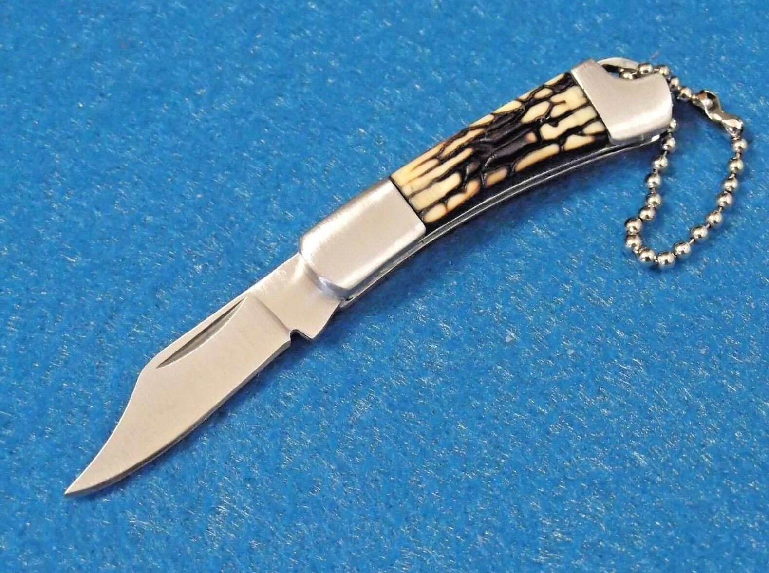 Mini Keychain Knife 210950 Imitation Stag handle folder 2 1/8