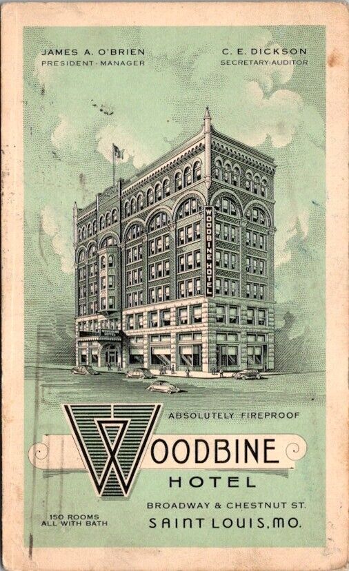 Vintage Postcard View of the Woodbine Hotel St. Louis Missouri MO 1937      X696