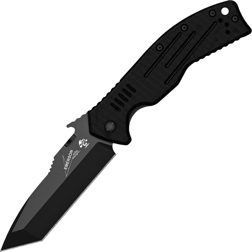 Kershaw Emerson Wave CQC-8K Linerlock Black G10 Tanto Folding Knife 6044TBLK